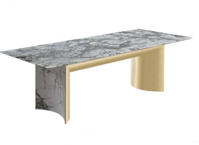 Stylish dining table made of artificial marble, large dining table, new table dining room furniture.